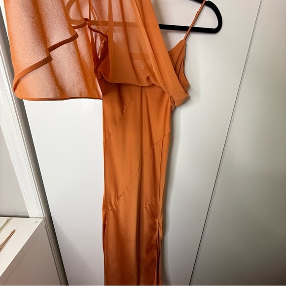 Saunders X RTR - Chiffon Overlay Dress - Orange - $345 size 2 - Picture 6 of 13